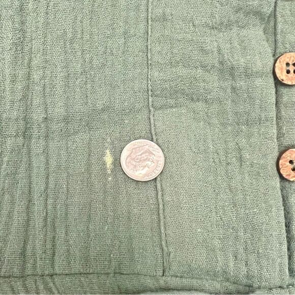 Wishlist Gauze Drawstring Romper— Olive Green Size Large - Picture 8 of 10